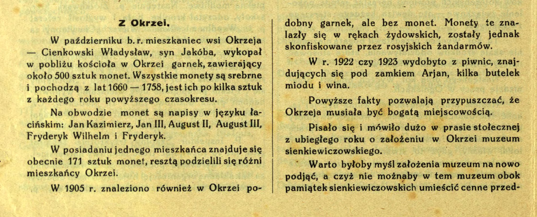 skarb z okrzei